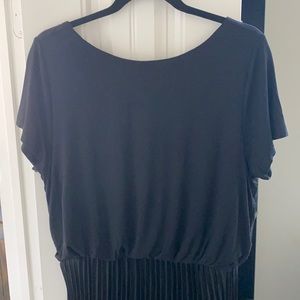 Loft • black mixed media dress. NWT, size 14.